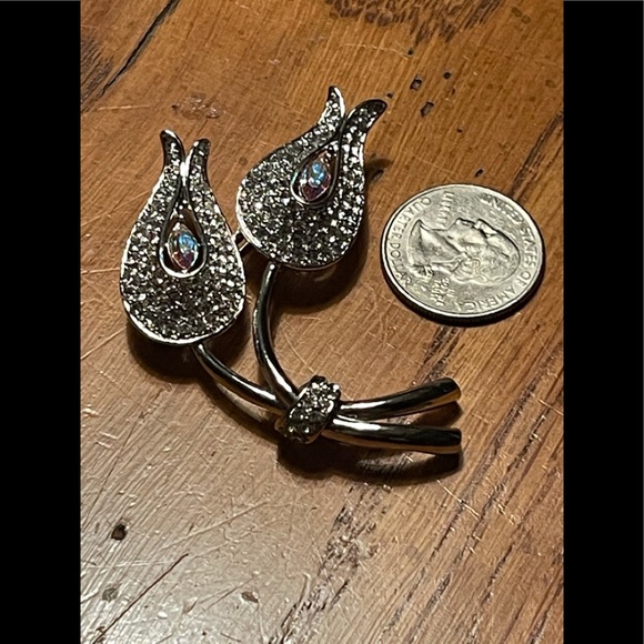 ALFRED SUNG Ornate Rhinestone Brooch BLING ☀️ - Picture 5 of 16